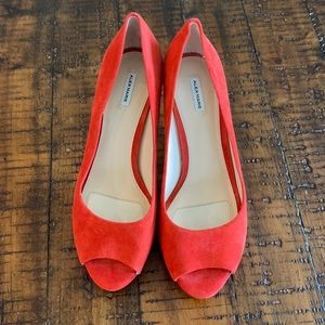 Alex Marie Red Suede Heels 9W